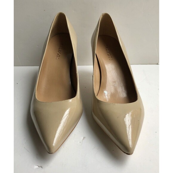Talbots Women's Heels Pumps Pointed Toe Nude/bone Slip-on Genuine Leather Upper - Picture 3 of 11